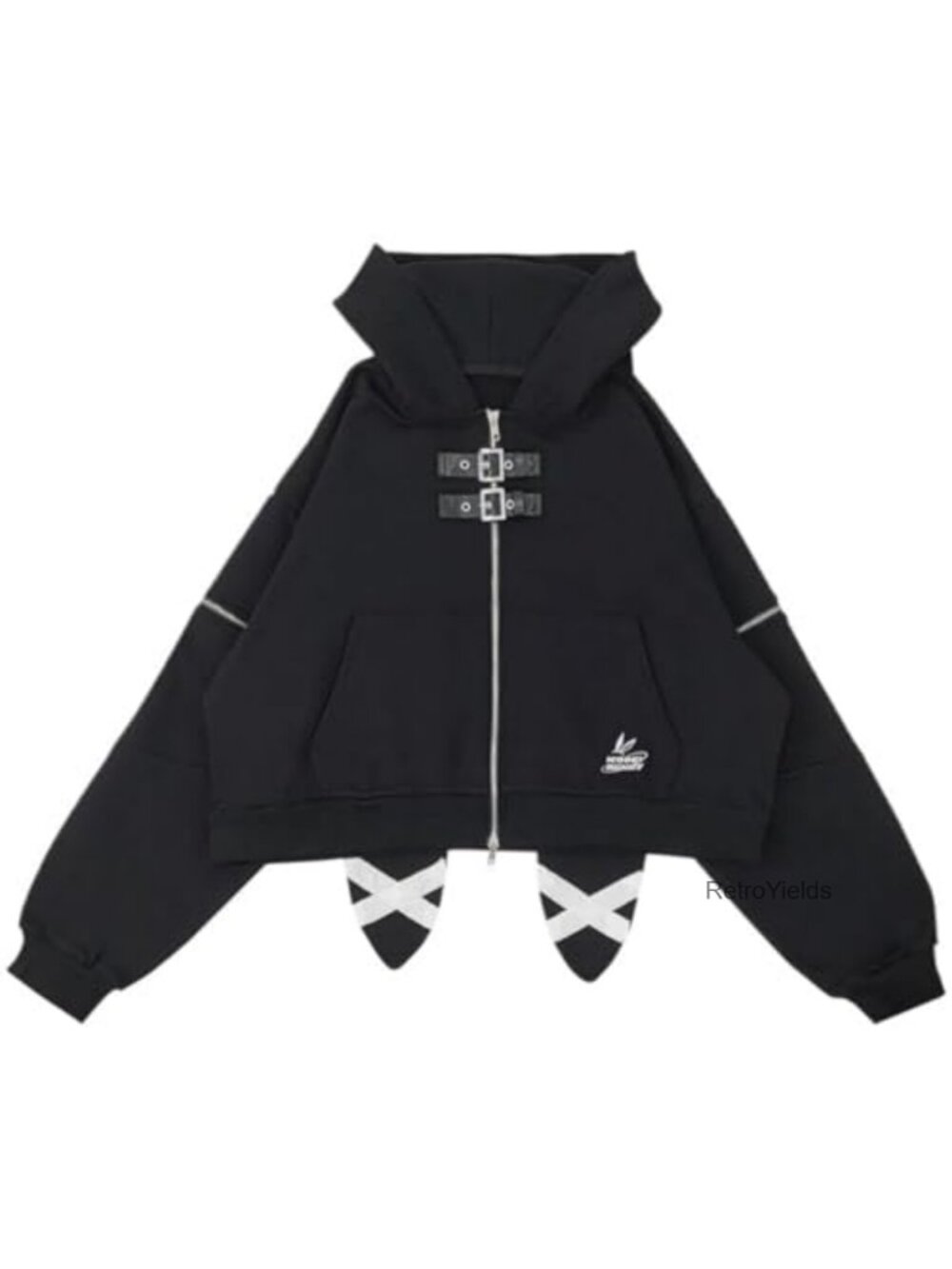Loose Rabbit Ear Hoodies Vintage Casual Zipper Jacket Tops